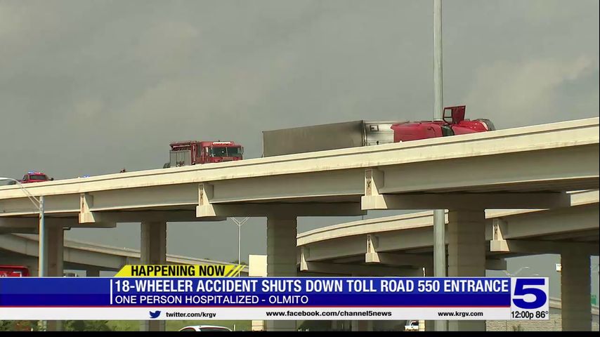 One person taken to hospital after tractor-trailer rolls over in Olmito