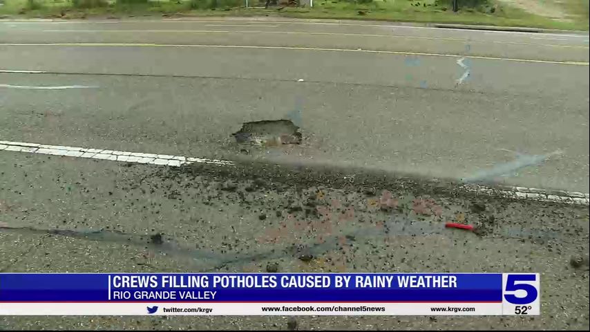 TxDOT filling potholes caused by rainy weather