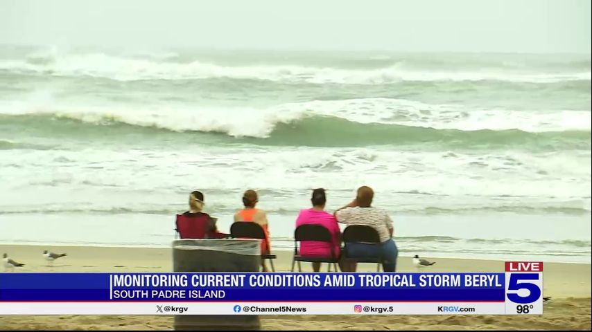 Monitoring Conditions At South Padre Island Amid Tropical Storm Beryl