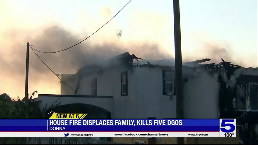 Hidalgo County fire marshal: Donna home fire displaces family, kills five dogs