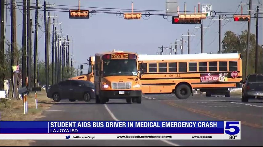 La Joya ISD student credited with aiding school bus driver in medical emergency crash