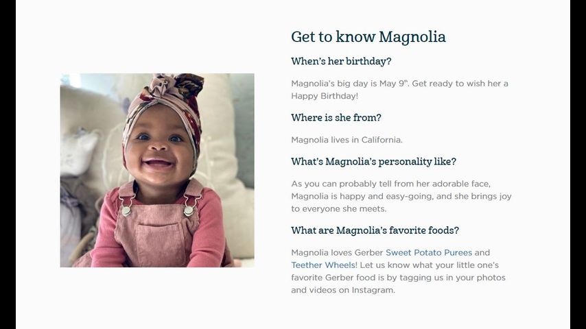 Gerber's new baby Magnolia is the first adopted spokesbaby in the