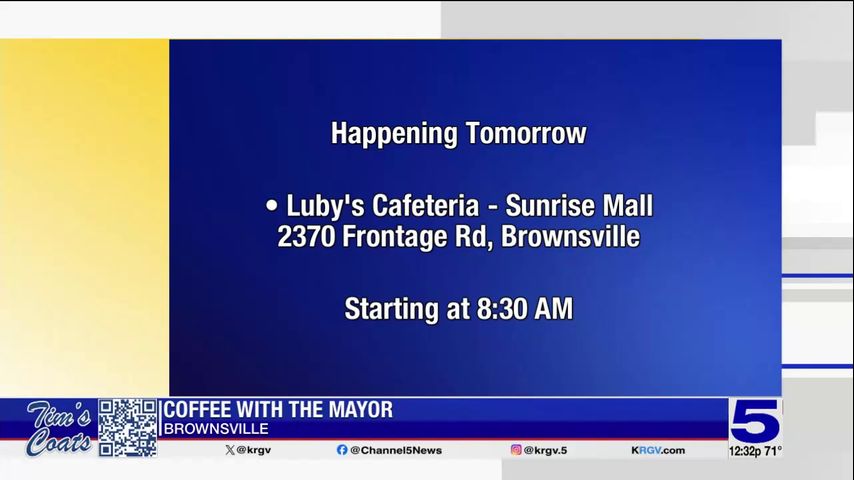 Public invited to Coffee With The Mayor at Sunrise Mall in Brownsville