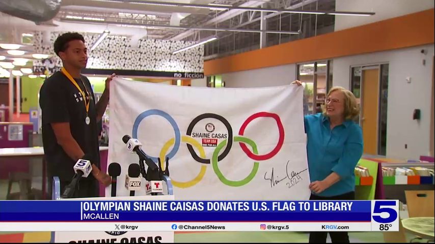 Shaine Casas donates Team USA Olympic flag to McAllen library