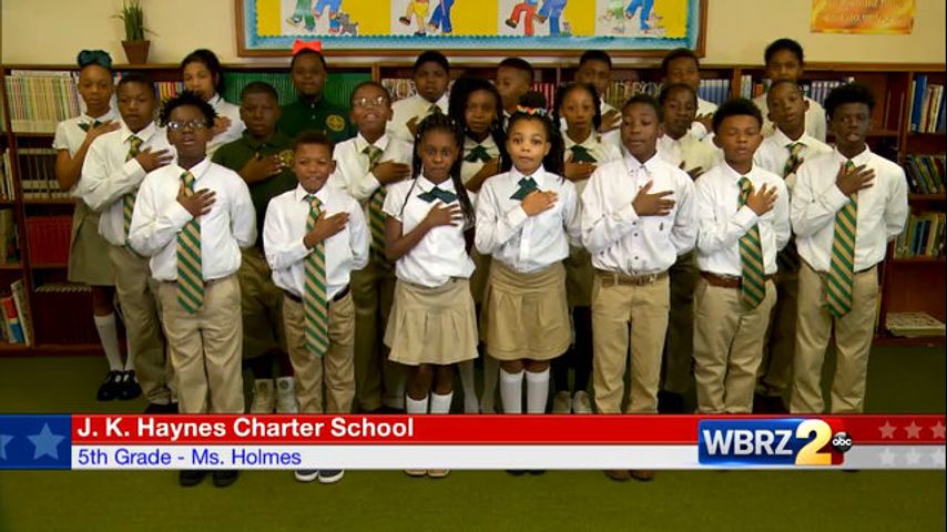 Pledge of Allegiance: J.K. Haynes Charter School, Ms. Holmes 5th Grade