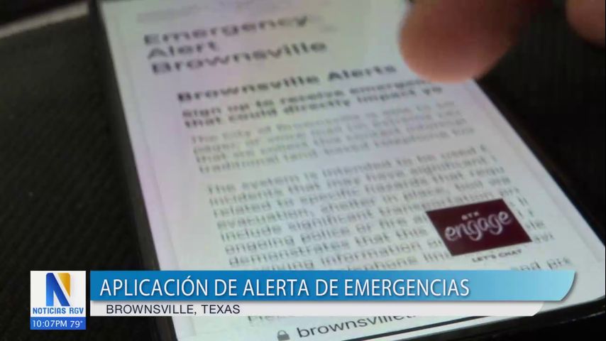 Aplicación de alerta de emergencias en la ciudad de Brownsville