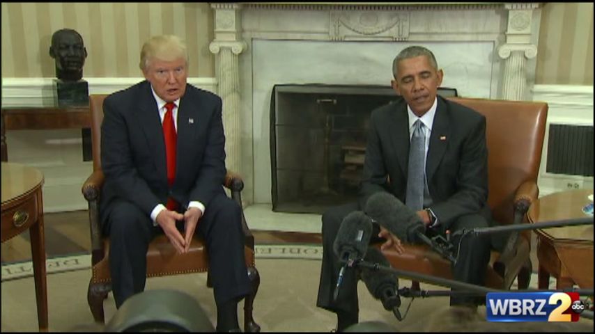 Donald Trump and President Obama in the Oval Office