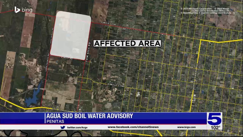 Boil water notice in effect for Agua SUD customers in Peñitas and La Joya