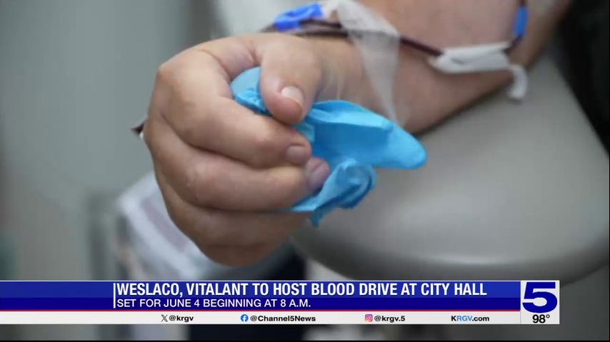 Weslaco to host blood drive at city hall