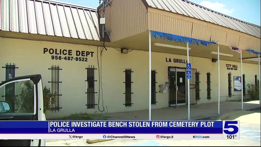 La Grulla police investigating theft of cemetery bench