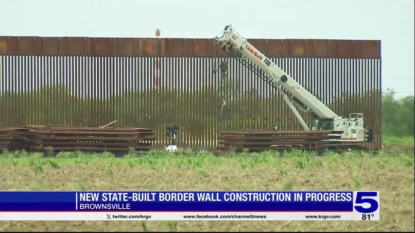 New state built border wall construction in progress in Brownsville