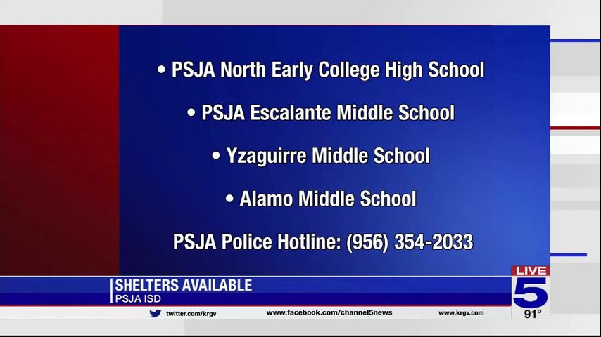 PSJA ISD campuses to be used as shelters this weekend