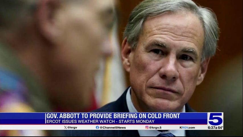 WATCH LIVE: Gov. Abbott discusses upcoming Arctic blast