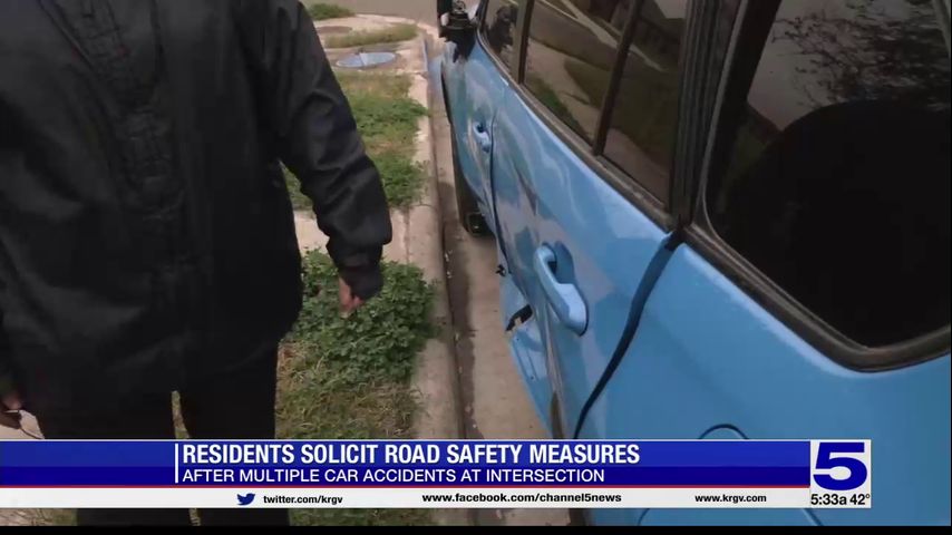 Residents concerned about safety of street intersection in Edinburg