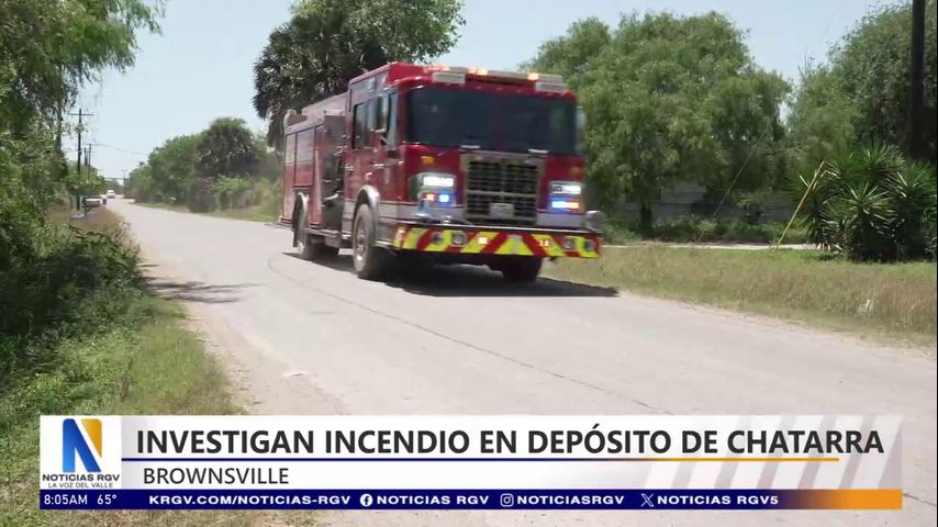 Investigan el origen del incendio en un depósito de chatarra en Brownsville