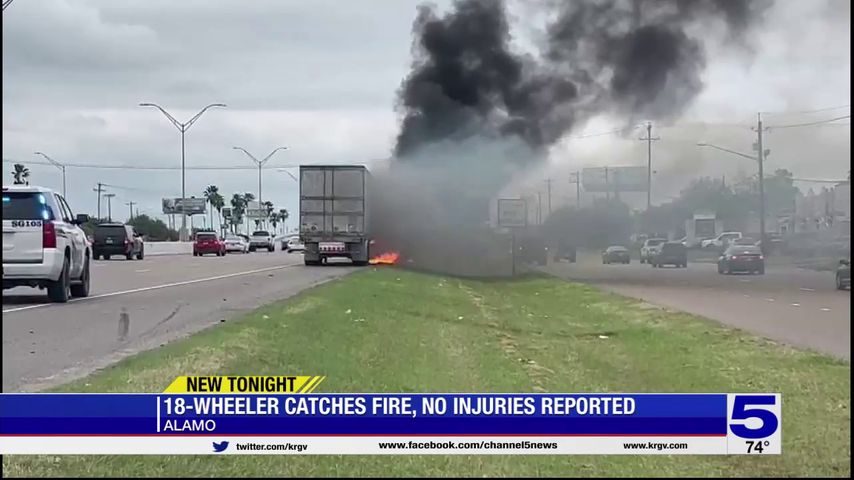 Alamo PD: 18-wheeler catches fire on the expressway; no injuries reported