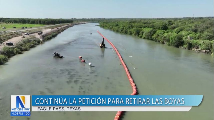 Activistas en Eagle Pass solicitan al gobierno de Texas retirar las boyas instaladas en el Río Grande