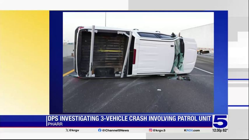 DPS patrol unit involved in three-vehicle crash in Pharr, one man arrested