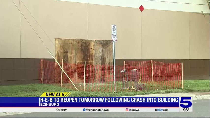 Edinburg HEB to resume normal business hours after vehicle crashes into building