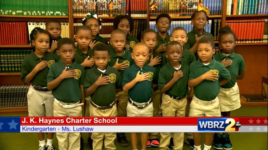 Pledge of Allegiance: J.K. Haynes Charter School, Ms. Lushaw Kindergarten