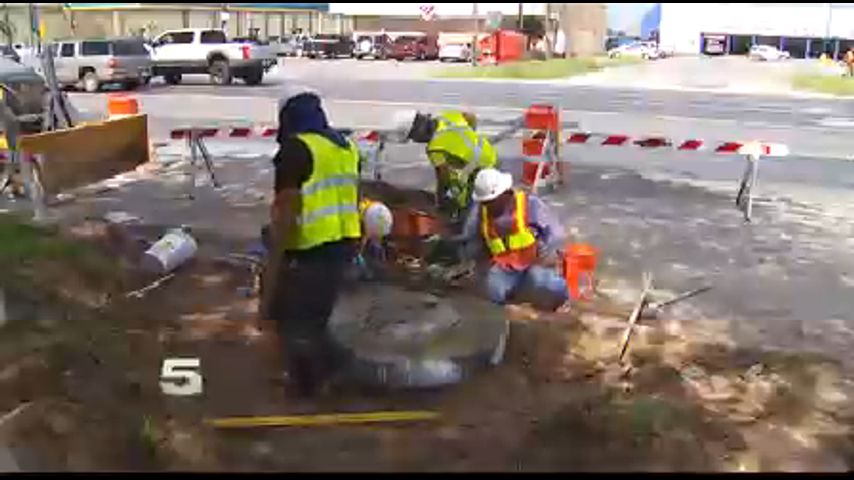 Crews Patch Up Weslaco Sinkhole 