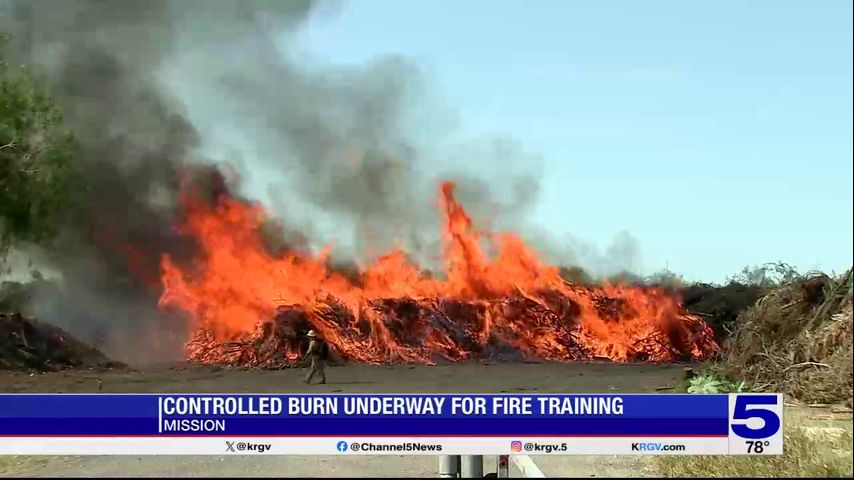 Controlled burn underway in Mission for fire training