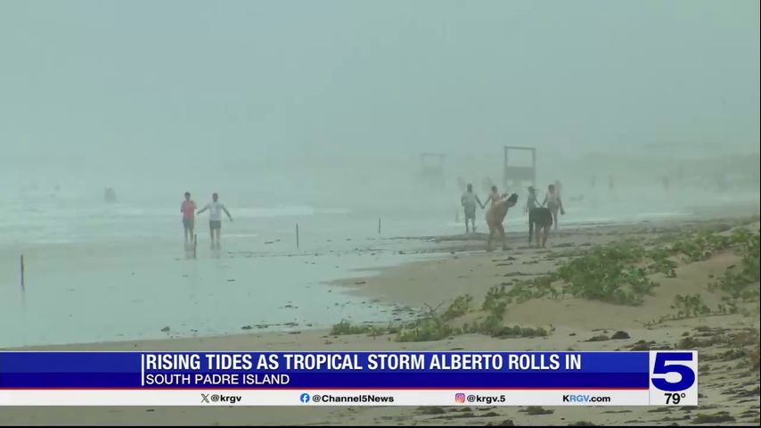 Rising tides spotted at South Padre Island as Tropical Storm Alberto rolls in