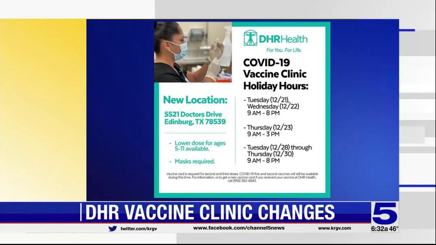 DHR Health announces new location, holiday hours for vaccine clinic