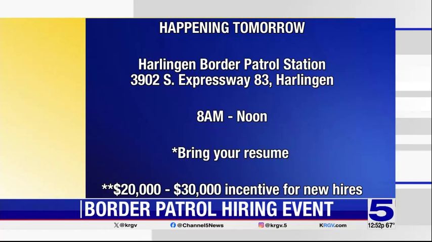 Border Patrol hosting job fair in Harlingen