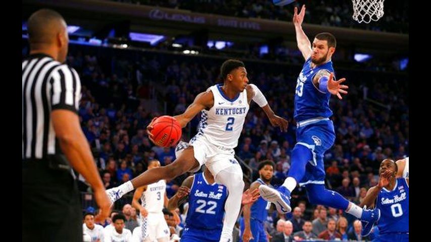 Seton Hall overcomes half-court shot to stun No. 9 Kentucky