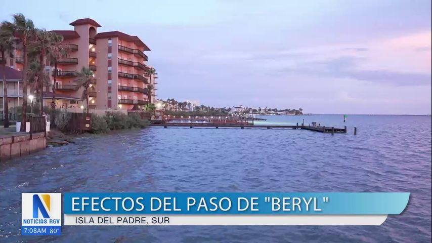 Efectos del huracán Beryl en la Isla del Padre Sur