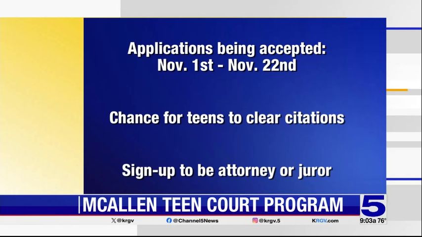 Applications for McAllen's Teen Court Program now open