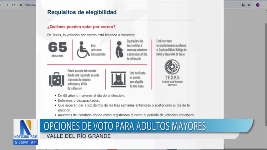 Opciones de voto para adultos mayores en El Valle