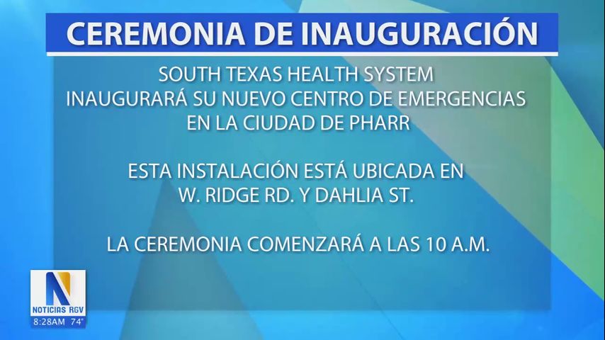 Realizan ceremonia de inauguración de una nueva sala de emergencias en Pharr, Texas.