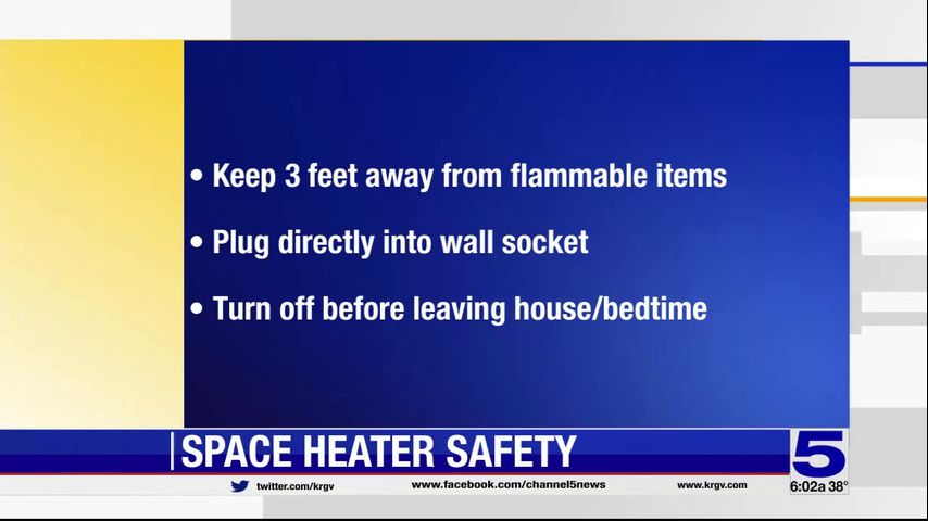 Experts urge space heater safety as temperatures dip