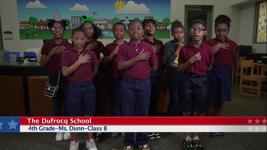The Pledge of Allegiance - The Dufrocq School, Ms. Dunn, 4th Grade, Class B