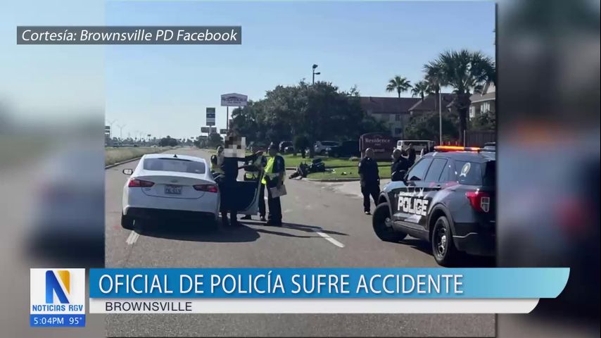 Oficial de policía de Brownsville sufre accidente automovilístico