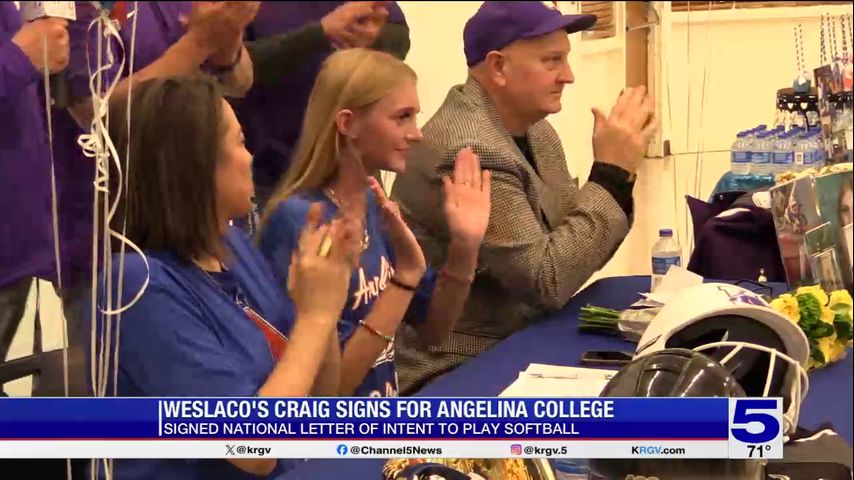 Weslaco's Elizabeth Craig signs NLI for Angelina Softball