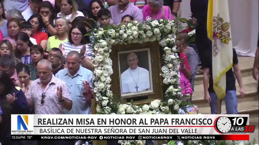 Basílica de nuestra señora de San Juan realiza misa en honor al Papa Francisco