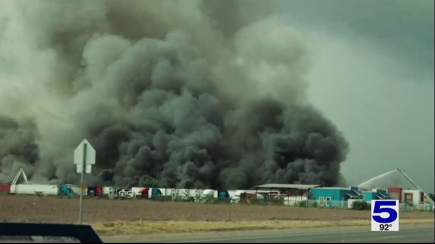 Firefighters battling warehouse fire in Hidalgo