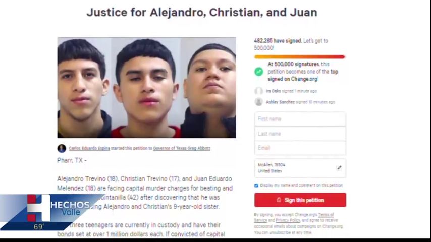 Petición en línea muestra apoyo a tres hombres acusados del asesinato de Pharr