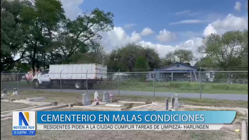 Residente de Harlingen protesta por mal estado del cementerio