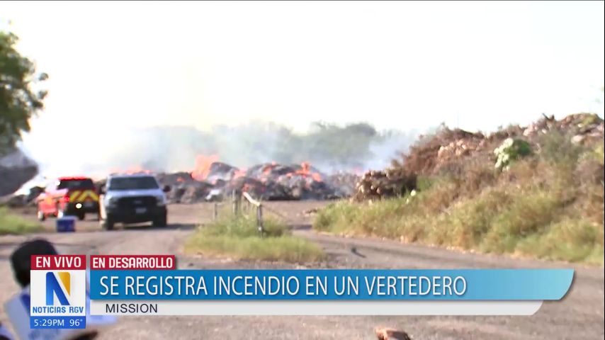 Reportan fuerte incendio en un vertedero en Mission