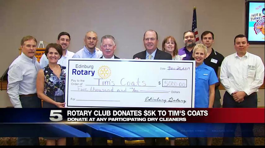 Rotary Club of Edinburg Donates $5K to Tim's Coats