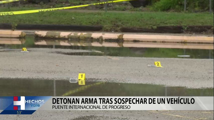 Detonan arma al sospechar de un vehículo en el puente internacional de Progreso