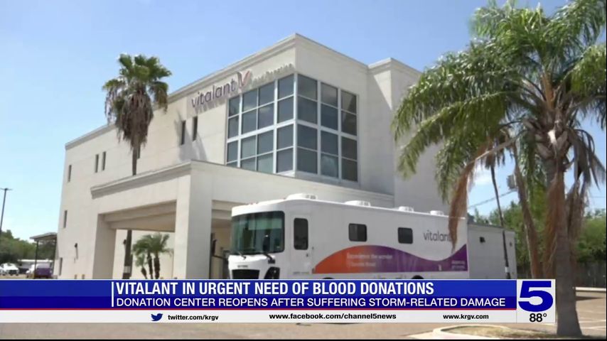 Donation center reopens after suffering storm-related damage; in need of blood donations
