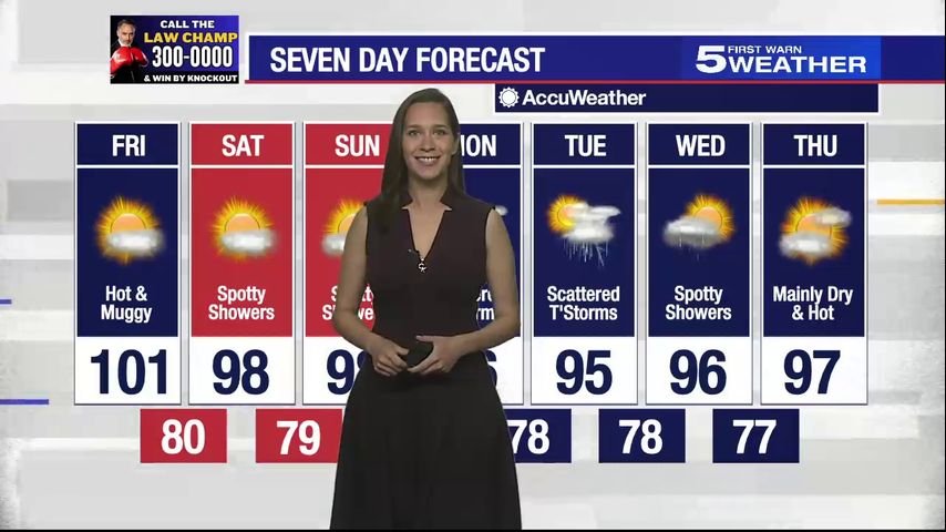 Friday, Aug. 23, 2024: Hot and muggy, temps in the 100s