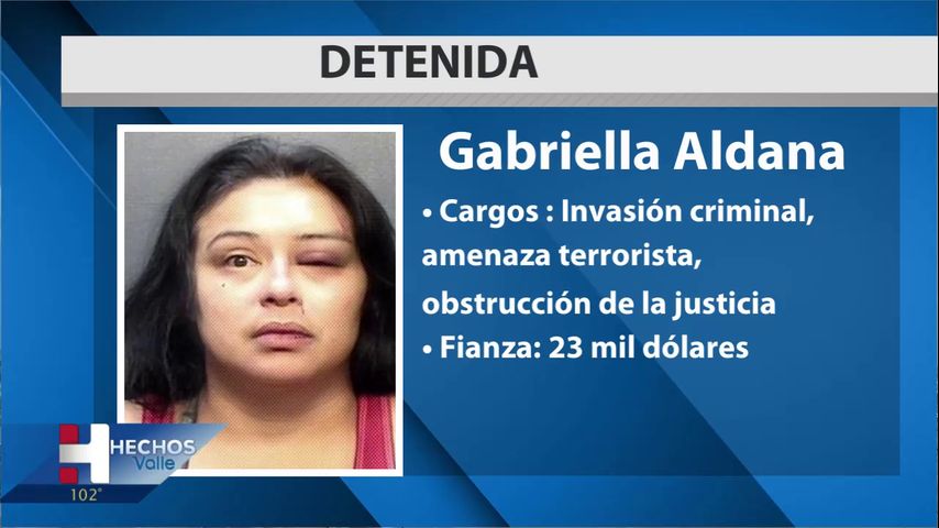 Mujer de Brownsville detenida por los delitos de invasion criminal