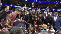 LSU earns first national title with 102-85 win over Iowa