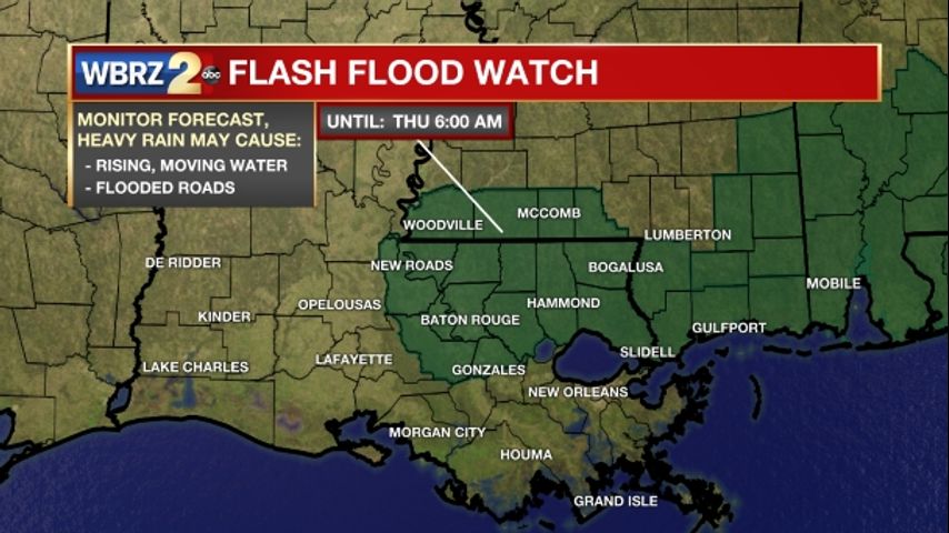 Flash flood watch issued ahead of Wednesday storm system